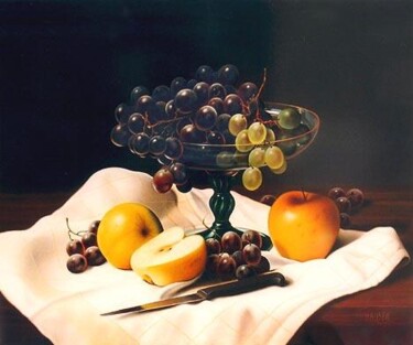 Peinture intitulée "Coupe de fruits" par Jean-Jacques Hauser, Œuvre d'art originale