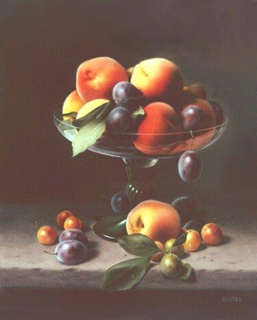 Peinture intitulée "Coupe de fruits" par Jean-Jacques Hauser, Œuvre d'art originale