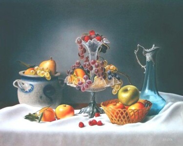 Peinture intitulée "Cascade de fruits" par Jean-Jacques Hauser, Œuvre d'art originale