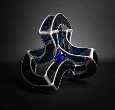 Sculpture titled "Infiniment bleu 6 a…" by Jean-Jacques Joujon (JimaJine), Original Artwork, Glass