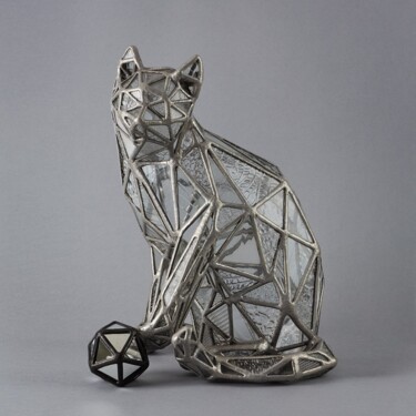 Sculpture intitulée "Félin" par Jean-Jacques Joujon (JimaJine), Œuvre d'art originale, Verre