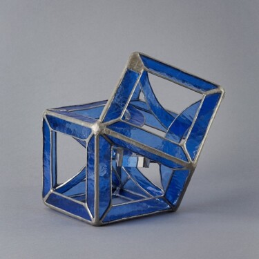 Escultura titulada "Cubes entrelacés" por Jean-Jacques Joujon (JimaJine), Obra de arte original, Vidrio