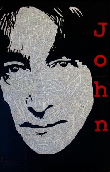 Peinture intitulée "John Lennon" par Jean-Jacques Mazzella, Œuvre d'art originale, Huile