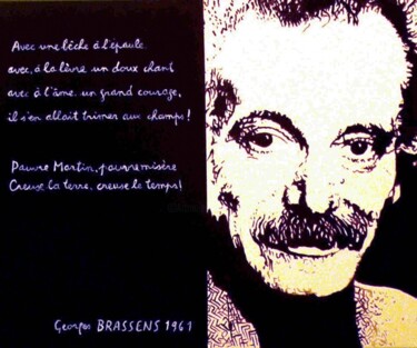 Peinture intitulée "Brassens" par Jean-Jacques Mazzella, Œuvre d'art originale