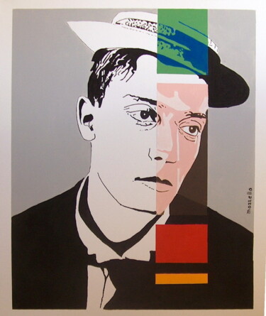 Peinture intitulée "Buster Keaton" par Jean-Jacques Mazzella, Œuvre d'art originale