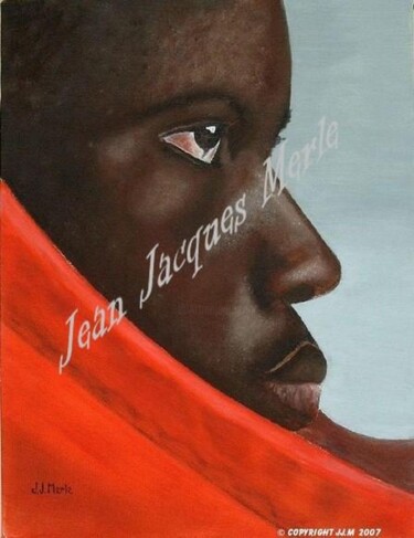 Peinture intitulée "L'africain" par Jean Jacques Merle, Œuvre d'art originale