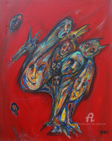 Pintura titulada "Damnation" por Jj Neu, Obra de arte original, Acrílico Montado en Bastidor de camilla de madera
