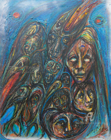 Painting titled "Hallucinations" by Jj Neu, Original Artwork, Acrylic
