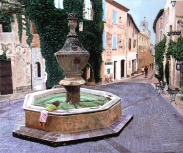 Картина под названием "La Fontaine de Vena…" - Jean-Jacques Varlet, Подлинное произведение искусства, Масло Установлен на Де…