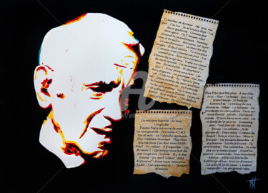 Картина под названием "Charles Aznavour "l…" - Jean-Jacques Venturini, Подлинное произведение искусства, Масло Установлен на…