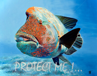 Pintura intitulada "Protect me ! /6" por Jean-Jacques Venturini, Obras de arte originais, Óleo Montado em Outro painel rígido