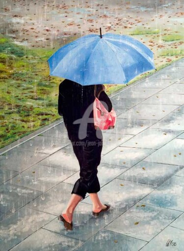 Peinture intitulée "La femme pressée" par Jean-Jacques Venturini, Œuvre d'art originale