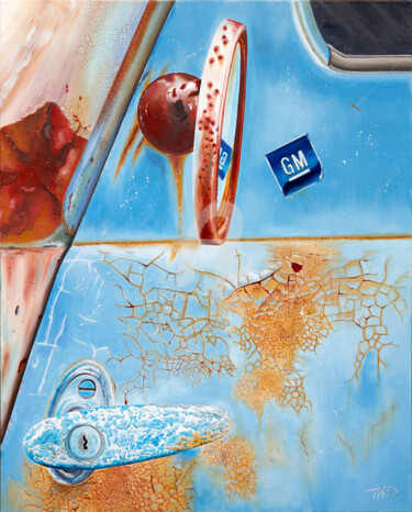 Pittura intitolato "General Motors" da Jean-Jacques Venturini, Opera d'arte originale, Olio Montato su Telaio per barella in…