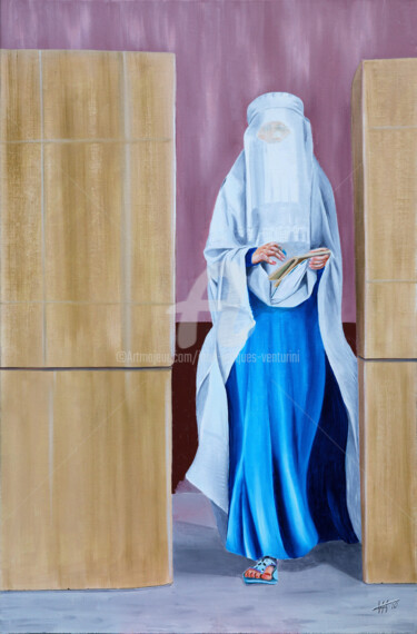 Peinture intitulée "Les doigts bleus d'…" par Jean-Jacques Venturini, Œuvre d'art originale