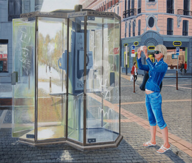Peinture intitulée "Le crime du mobile" par Jean-Jacques Venturini, Œuvre d'art originale