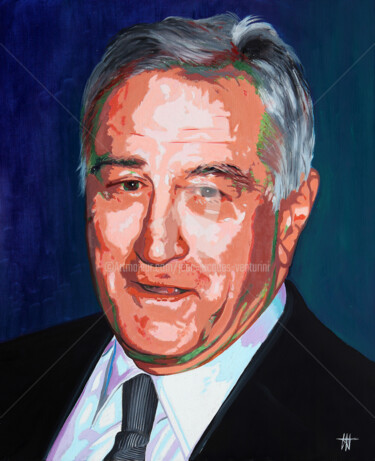 Pittura intitolato "Robert de Niro" da Jean-Jacques Venturini, Opera d'arte originale, Olio