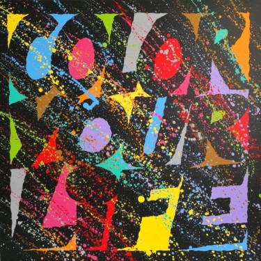 "Color your life" başlıklı Tablo Jean Jam tarafından, Orijinal sanat, Akrilik Ahşap Sedye çerçevesi üzerine monte edilmiş