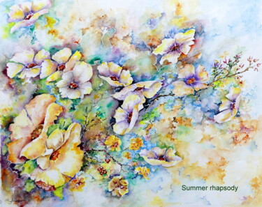 Painting titled "Summer Rhapsody" by Jean Jourdan, Original Artwork, Watercolor