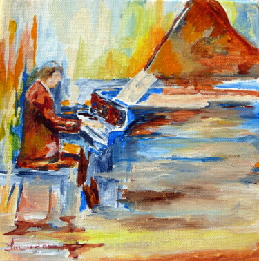 Painting titled "Blue note- keys" by Jean Jourdan, Original Artwork, Acrylic