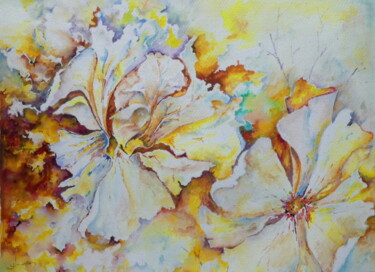 Painting titled "Enflammée" by Jean Jourdan, Original Artwork, Watercolor