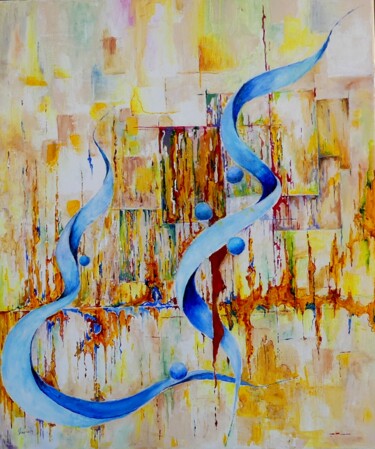 Painting titled "Vibrations" by Jean Jourdan, Original Artwork, Acrylic Mounted on Wood Stretcher frame