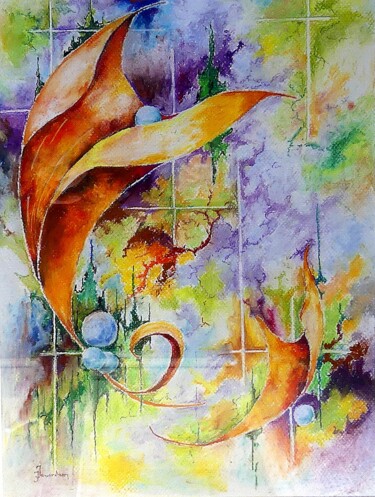 绘画 标题为“Eclosion” 由Jean Jourdan, 原创艺术品, 粉彩