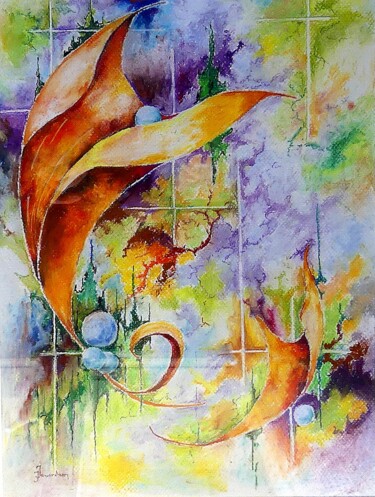 Peinture intitulée "Eclosion" par Jean Jourdan, Œuvre d'art originale, Pastel