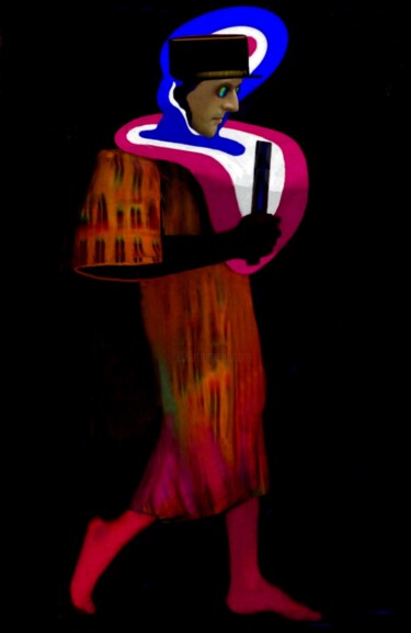 Картина под названием "La derniere erection" - Jean Lawa, Подлинное произведение искусства, Акрил Установлен на Деревянная п…
