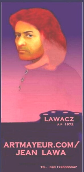 Druckgrafik mit dem Titel "wizytowka" von Jean Lawa, Original-Kunstwerk, Analogdruck