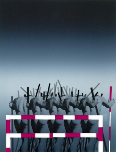 Pintura intitulada "Crowd .Mehrfarbige…" por Jean Lawa, Obras de arte originais, Óleo