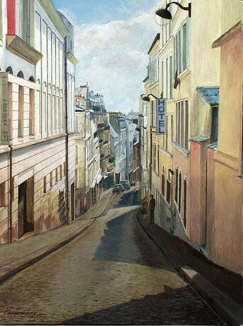 제목이 "Montmartre, rue Ger…"인 미술작품 Jean-Louis Barthelemy로, 원작, 아크릴