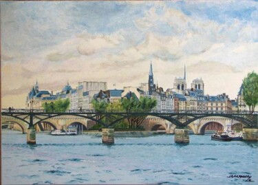 제목이 "Le pont des Arts"인 미술작품 Jean-Louis Barthelemy로, 원작, 아크릴