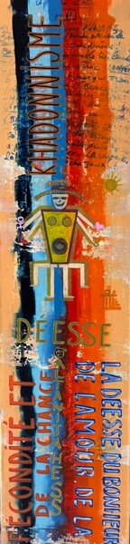 Painting titled "Deesse Galtanijahess" by Jean Louis Bourdon, Original Artwork, Acrylic Mounted on Wood Stretcher frame