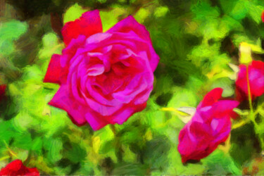 Fotografía titulada "Roses" por Jean-Louis Bouzou, Obra de arte original, Fotografía digital