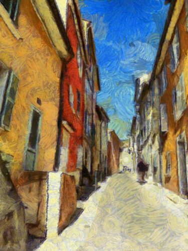 Fotografía titulada "Rue de village" por Jean-Louis Bouzou, Obra de arte original, Fotografía digital