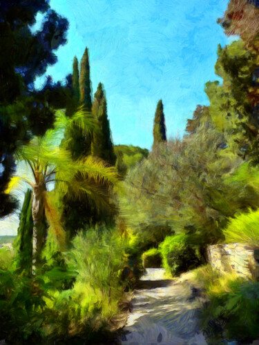 Fotografie mit dem Titel "Allée du jardin du…" von Jean-Louis Bouzou, Original-Kunstwerk, Digitale Fotografie