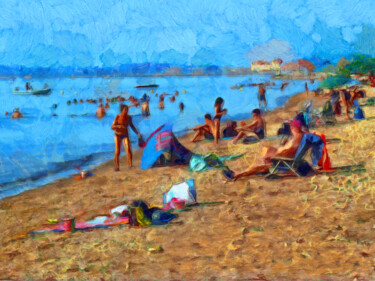 Fotografia intitolato "À la plage" da Jean-Louis Bouzou, Opera d'arte originale, Fotografia digitale