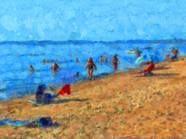 Fotografia intitolato "À la plage - 2" da Jean-Louis Bouzou, Opera d'arte originale, Fotografia digitale