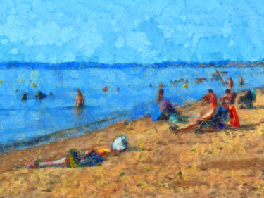 Photographie intitulée "À la plage - 3" par Jean-Louis Bouzou, Œuvre d'art originale, Photographie numérique