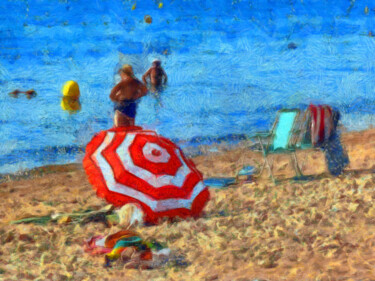 Photographie intitulée "La plage" par Jean-Louis Bouzou, Œuvre d'art originale, Photographie numérique