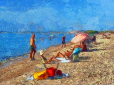 Фотография под названием "La plage - 3" - Jean-Louis Bouzou, Подлинное произведение искусства, Цифровая фотография