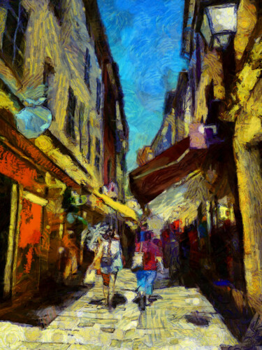 Fotografie mit dem Titel "Rue Massillon à Hyè…" von Jean-Louis Bouzou, Original-Kunstwerk, Digitale Fotografie