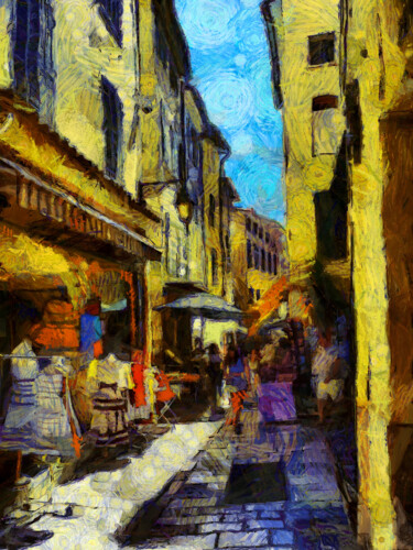 Fotografie mit dem Titel "Rue Massillon à Hyè…" von Jean-Louis Bouzou, Original-Kunstwerk, Digitale Fotografie