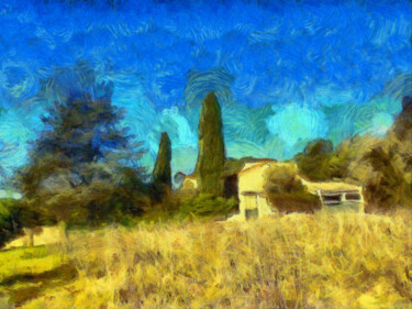 Photography titled "Paysage vers Gonfar…" by Jean-Louis Bouzou, Original Artwork, Digital Photography