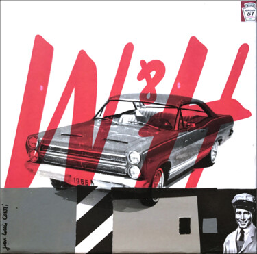 Collages intitolato "vintage highways #57" da Jean-Louis Conti, Opera d'arte originale, Collages Montato su Telaio per barel…