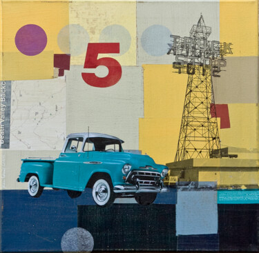 Collages titled "vintage highways #05" by Jean-Louis Conti, Original Artwork, Collages