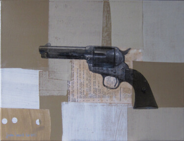 Collages getiteld "revolver #1" door Jean-Louis Conti, Origineel Kunstwerk, Collages