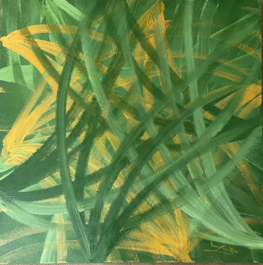 Painting titled "Jungle d’or" by Jean Louis Lacoste, Original Artwork, Acrylic