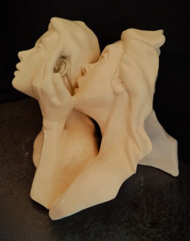 Sculptuur getiteld "dis-moi" door Jean-Louis Marino, Origineel Kunstwerk, Terra cotta