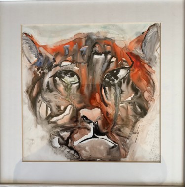 Peinture intitulée "le tigre" par Jean Louis Pauly, Œuvre d'art originale, Aquarelle